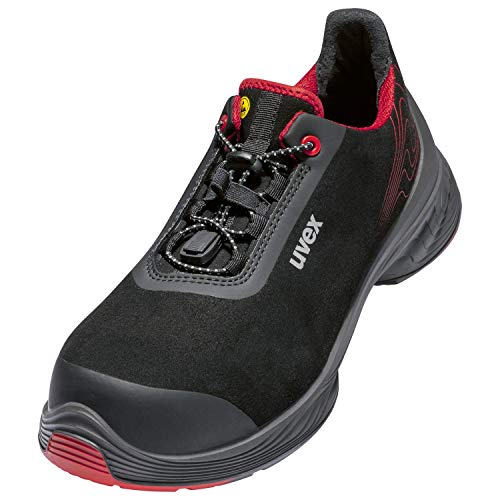 Uvex 68384 Herren Sicherheitshalbschuh - S3 SRC - Rot-Schwarz - Weite 14 - Extra Breit - Gr. 45 von Uvex