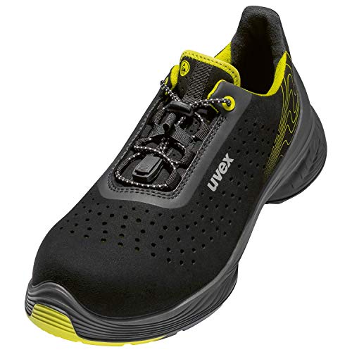 Uvex 68430 Herren Sicherheitshalbschuhe gelocht - S1 SRC - Gelb-Schwarz - Weite 14 - Extra Breit - Gr. 43 von Uvex
