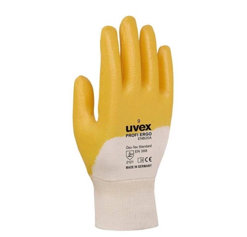 Uvex Baumwollhandschuhe unisex Arbeitshandschuhe profi ergo orange Größe 10 1 Paar von Uvex