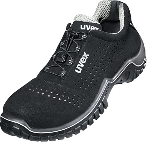 Uvex Motion Style Halbschuh, Sicherheitsschuhe S1 SRC, Arbeitsschuhe für Herren, Schwarz/Silber, Größe 41 von Uvex