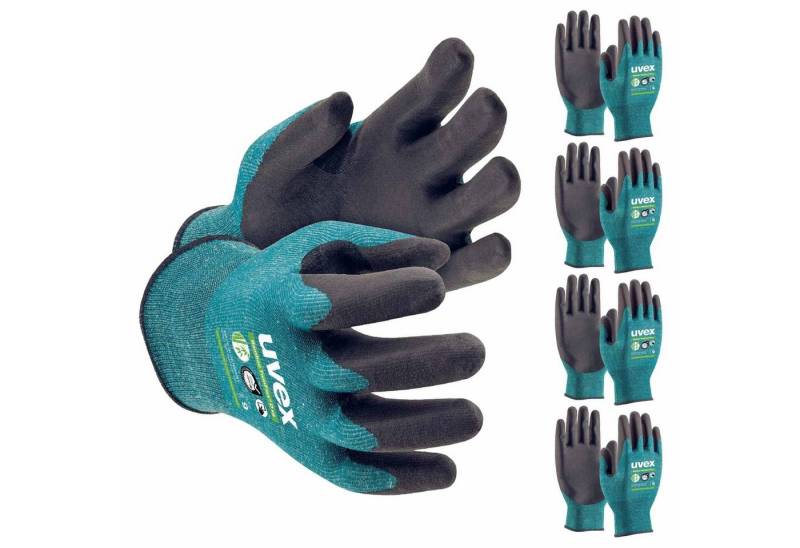 Uvex Mechaniker-Handschuhe Schnittschutzhandschuhe Bamboo TwinFlex D xg 60090 5 Paar Cut D (Spar-Set) von Uvex