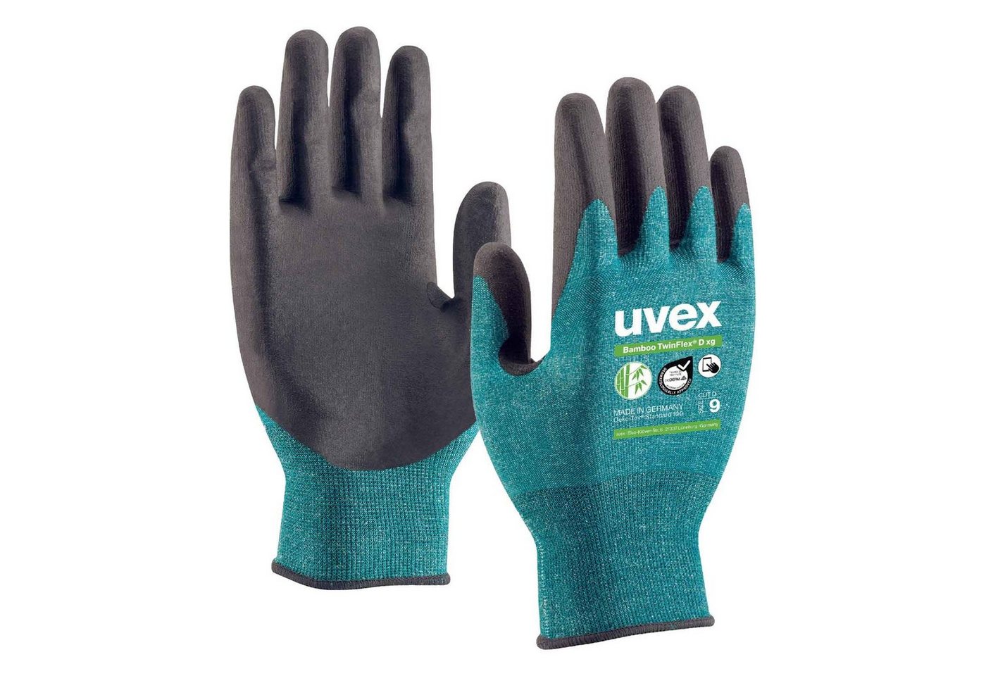 Uvex Mechaniker-Handschuhe uvex Schnittschutzhandschuhe Bamboo TwinFlex D xg 60090 Touchscreen (Spar-Set) von Uvex