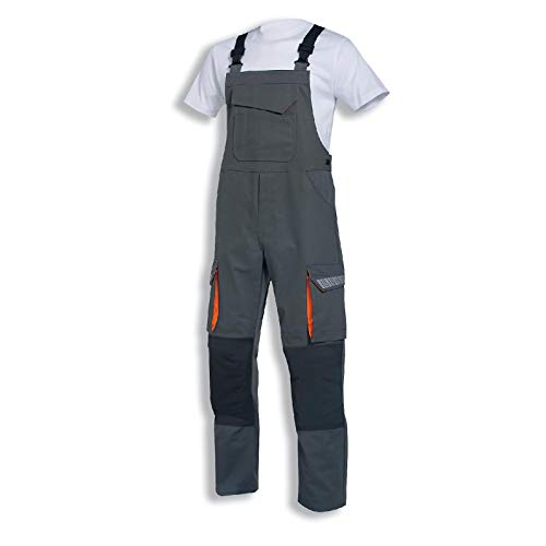 Uvex Metal 8941 Herren-Arbeitshose - Grau-Orange Männer-Latzhose 48/50 von Uvex