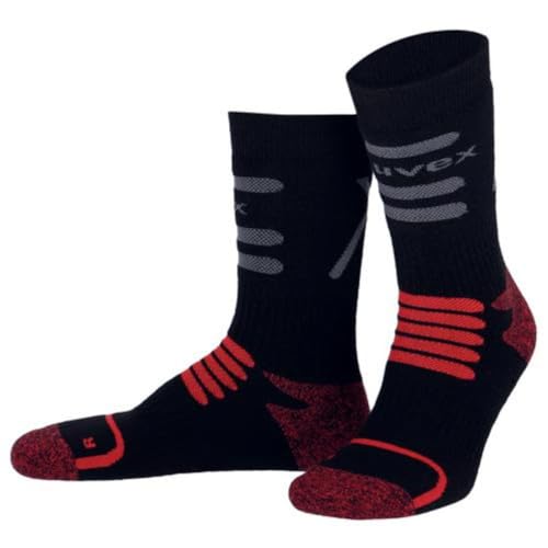 uvex Thermosocken 7358 mit komfortablem Mesheinsatz, warme Wintersocken, gefüttert, Unisex, active red, Größe 43-46 von Uvex