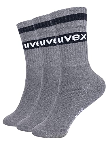 uvex Tune Up Arbeitssocken 3er Pack aus regenerierter Baumwolle - grau - Gr.35-38 von uvex