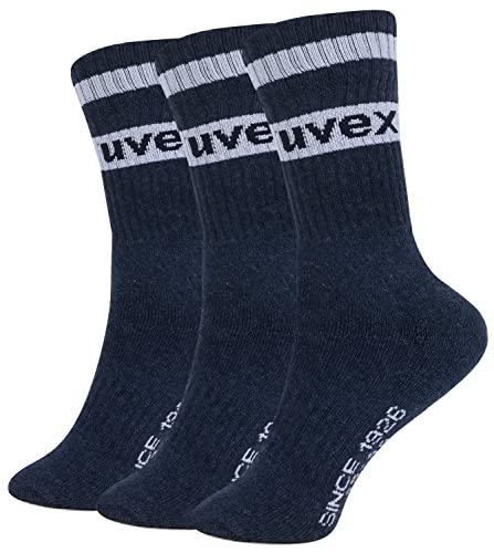 uvex Tune Up Arbeitssocken 3er Pack aus regenerierter Baumwolle - navy - Gr.39-42 von uvex