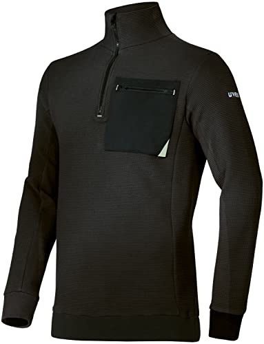 Uvex Tune-Up Männer Strickpullover mit Stehkragen - Arbeitspulli mit Brusttasche - Schwarz - 3XL von Uvex