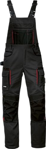 Uvex Tune-up Männer-Cargohose - Latz-Bundhose für die Arbeit - Schwarz/Active red - 42 von Uvex