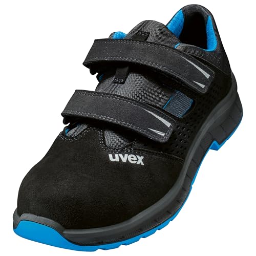 Uvex 2 Trend Sandale, Sicherheitsschuhe S1 P SRC, Arbeitsschuhe für Herren, Schwarz/Blau, Größe 42 von Uvex