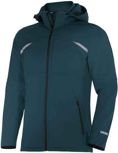 Uvex suXXeed Craft Softshelljacke - Herren Arbeitsjacke mit ergonomischer Passform - wasserdicht 8.000 mm - mit Kapuze - Größe 4XL von Uvex