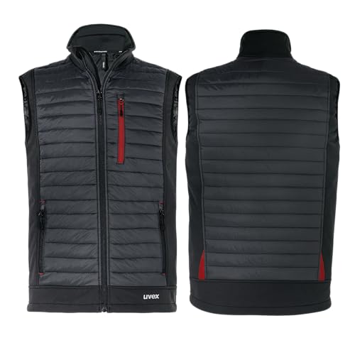 Uvex tune-up Herren Hybridweste - robuste Arbeitsweste - für Arbeit und Freizeit - Schwarz/Red - 4XL von Uvex