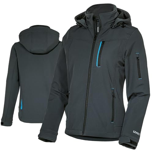Uvex tune-up Softshell-Arbeitsjacke für Damen - Wasserabweisende Outdoorjacke - Blau - Gr. L von Uvex