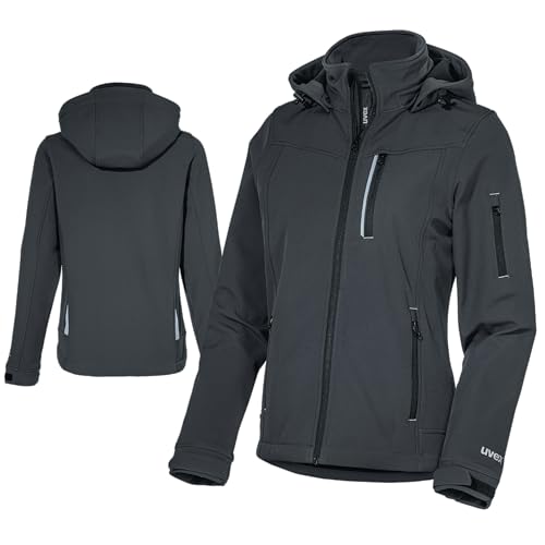 Uvex tune-up Softshell-Arbeitsjacke für Damen - Wasserabweisende Outdoorjacke - Schwarz - Gr. XL von Uvex