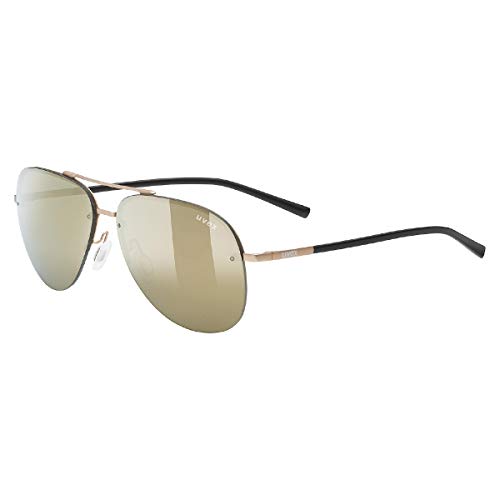 uvex LGL 40 - Sonnenbrille für Damen und Herren - verspiegelt - Filterkategorie 3 - gold matt/gold - one size von Uvex