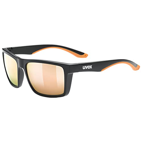 uvex LGL 50 CV - Sonnenbrille für Damen und Herren - konstraststeigernd - verspiegelt - black matt/champagner - one size von Uvex