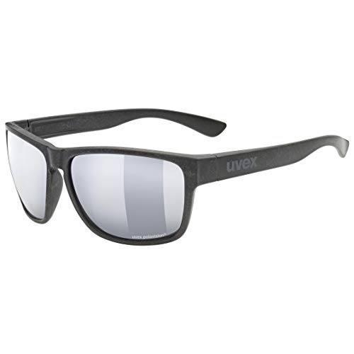 uvex LGL ocean P - Sonnenbrille für Damen und Herren - polarisiert - verspiegelt - black matt/silver-silver - one size von Uvex