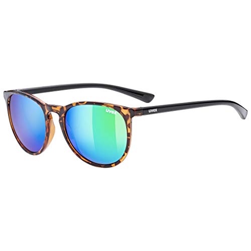 uvex LGL 43 - Sonnenbrille für Damen und Herren - verspiegelt - Filterkategorie 3 - havanna/green - one size von Uvex