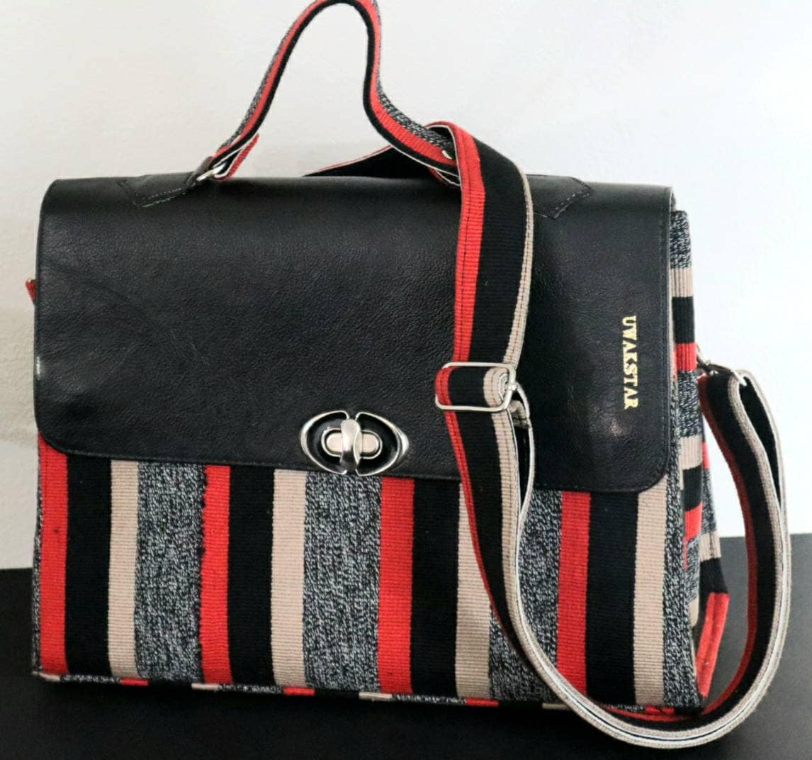 Handgewebte Aktentasche, Umhängetasche, Kente | Ghana Handgewebter Stoff, Kente-Tasche, Laptoptasche, Handgewebte Tasche, Robuste Handtasche von UwakstarDesigns