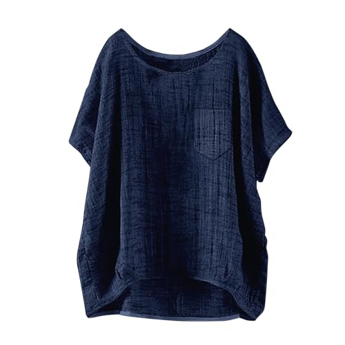 Leinen Damen Oberteil Longbluse Kurzarm Hellblaues Damen-T-Shirt Büro Bluse Jeanshemd Grünes Tshirt Lang Weiß Kurze Aermel Mit Sprüchen NetzshirtT Shirt Weiss Blusen von Uwdiohq