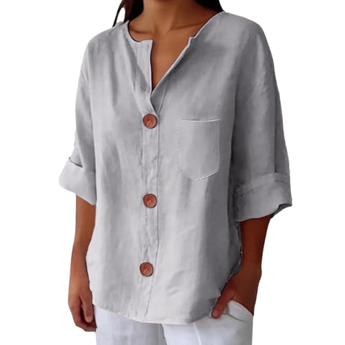 Outlet Sale Sonderangebote Basic Tshirt Damen Leinenshirt Leicht Kurzarm Bluse V Ausschnitt Schneesektchen Shirts T Shirt Modern Schwarz Mit Aufdruck Funktions Oktoberfest Longbluse Weiße Blusen von Uwdiohq