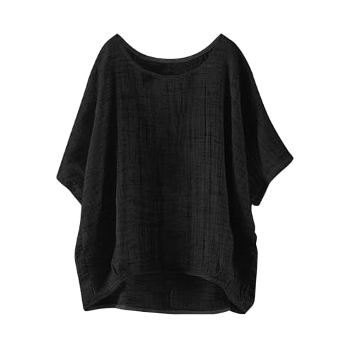 Bluse Leinen Damen 48 Tunika Kurzarm Hellblaues Damen-T-Shirt Oktoberfest Shirt Top Weisses Casual T-Shirt Weiß Lang Poloshirt Weiss Oversize Tshirt Maedchen Karohemd von Uwdiohq