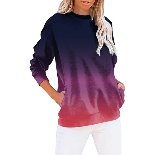 Oversize Pulli Damen Sweatshirt Baumwolle Herbst Oberteile T Shirt Longshirt Sommer Date Mit Mir Selbst Oberteil Schwarz Langarmshirts Hoodie Kurzarm Pullover Cropped Blau Weiß Gestreift Derbe von Uwdiohq