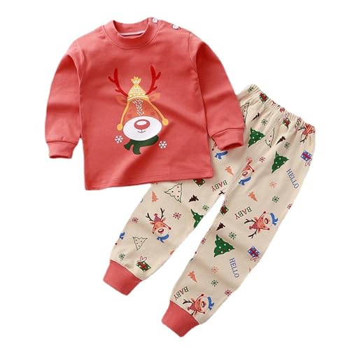 Uwdiohq Baby Mädchen Winter Kleidung Santa Crewneck Sweatshirts Gerippte Schlaghosen Set Kleinkind Weiß nachtsoutfits Pulli Klamotten von Uwdiohq