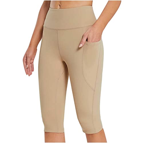 Uwdiohq Damen Billige Leggings Für Damen3/4 Hohe Taille Yogahose Damen Caprihose Sommer 3/4 Baumwolle Damen Radlerhose Mit Polster Gymnastikhose Frauen Sport Shorts Damen Kurz Meine Bestellung von Uwdiohq