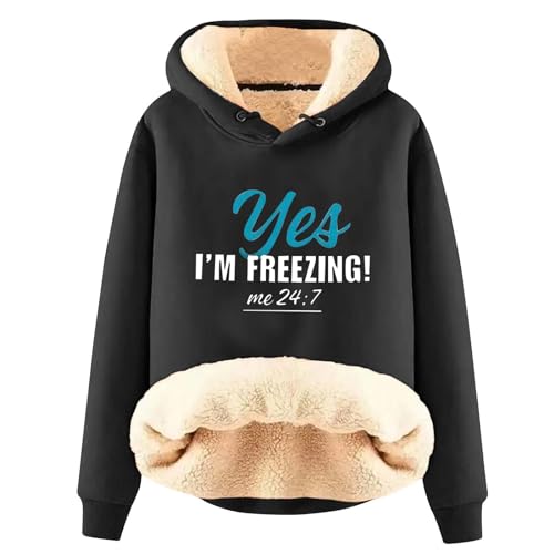 Uwdiohq 2025 Hoodie Mit Hohem Kragen Anime Pullover Mädchen Winterjacke Kapuze Fell Damen Sweatshirt Kurzarm Sweatjacke Teddyfutter von Uwdiohq