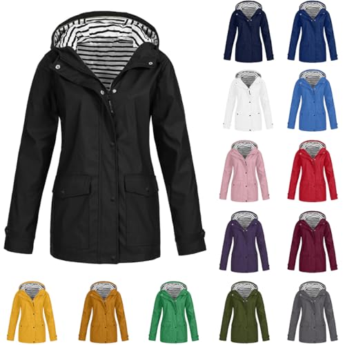 Uwdiohq Day Prime 2024 Regenjacke Damen Outdoor Jacken Für Damen Wasserdicht Atmungsaktiv Jacke Leicht Wandern Reißverschluss Hoodie Leichte Windbreaker Jacke Damen Meine Bestellungen Sale von Uwdiohq