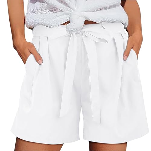 Uwdiohq Day Prime 2025 Jeans Shorts Damen Große Größen Kurze Stoffhose Elegant Boho Hose Sommer Badeshorts High Waist Freizeithose Kurz Leinenhose Sonderangebote Schnäppchen von Uwdiohq