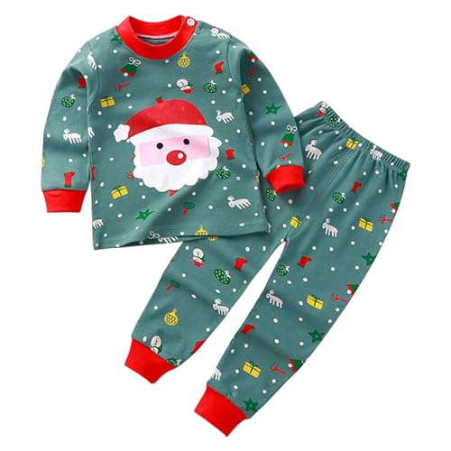 Uwdiohq Baby Mädchen Winter Kleidung Santa Crewneck Sweatshirts Gerippte Schlaghosen Set Kleinkind Weiß nachtsoutfits Pulli Klam von Uwdiohq
