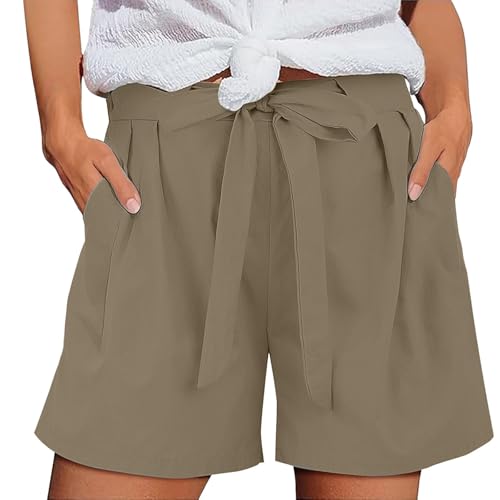 Uwdiohq Heute Deal Sonderangebote Lockere Shorts Damen Sommer Kurze Hosen Schwarz 3/4 Denim High Waist Freizeithose Mit Schlitz Leinen Sommerhose Schnäppchen von Uwdiohq