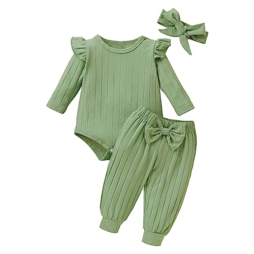 Uwdiohq Sale Angebote Langarm-Overall-Stirnband-Set für mit Textur und Schleife für 0 bis 18 Neugeborenen Set Body Erster Geburtstag Mädchen Baby Geschenk Mädchen Geburt S Tages Deal Sonderangebote von Uwdiohq