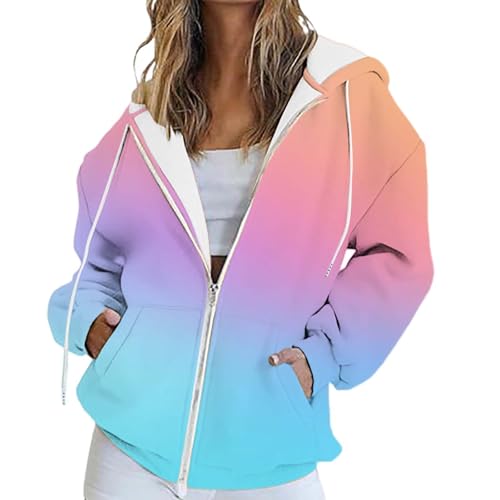 Uwdiohq Sonderangebote Hoody Damen Mit Kapuze Duenn Pullover Blau Langarm Uebergangsmantel Usa College Sweatshirt Sweatjacke Fuer Kurz Meine Bestellung von Uwdiohq
