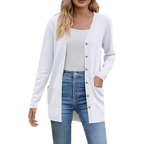 Uwdiohq Strickjacke Damen Sommer Lang Cardigan Grün Kurzarm Oversize Longtops Dünne Sommerjacke Leinenjacke Jeansjacke Große Größen Weiße Jacke Anzug Elegant Baumwolle Pullover Sportliche Blazer von Uwdiohq