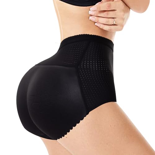 Uwiyo Damen Push Up Unterhose, Damen Butt Lifter Höschen Hüfte Push Up Slip Po Push Up Gepolsterter Unterhose Hip Enhancer Shapewear Seamless Unterwäsche Miederslip (L, Schwarz) von Uwiyo