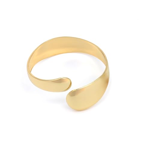 Uwiyo Gold Offener Armreif Große GoldarmbäNder Breiter Damen Armspange Manschette Armreif Gold Open Front Armband Innendurchmesser 60 mm (Gold#14) von Uwiyo