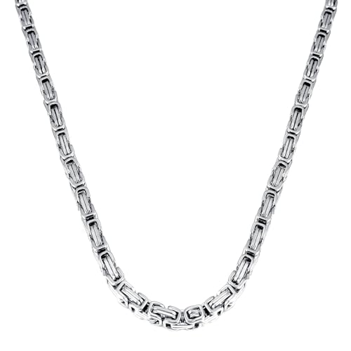 Uwiyo Königskette, Silber Edelstahl Halskette für Herren, 4/5/6/7/8mm breit Königskette Halskette Hip Hop Punk Halskette für Herren, 51/56/61/66cm Länge (Silber-8mm, 56) von Uwiyo
