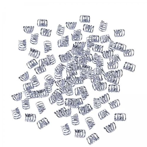 UxicRuya 4x 100x Dreadlock Perlen, Haarringe Flechten Haarschmuck Verstellbare Haarschmuck Clips Haarschmuck für Damen Zöpfe für Damen Und Herren von UxicRuya