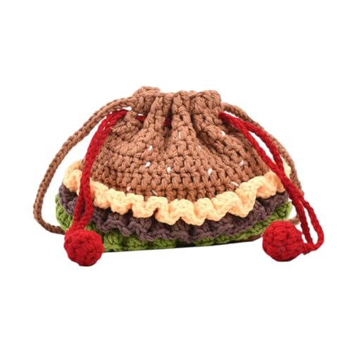 UxicRuya Gehäkelte Tasche Cartoon Geburtstagsgeschenk Hamburger Handgehäkelte Garntasche, Groß UxicRuya Gehäkelte Tasche Cartoon Geburtstagsgeschenk Hamburger Handgehäkelte Garntasche, Groß von UxicRuya