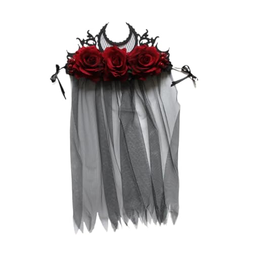 UxicRuya Halloween Mesh Schleier Haarband Kopfbedeckung Gothic Stil Kopfbedeckung für Bühnenauftritte von UxicRuya