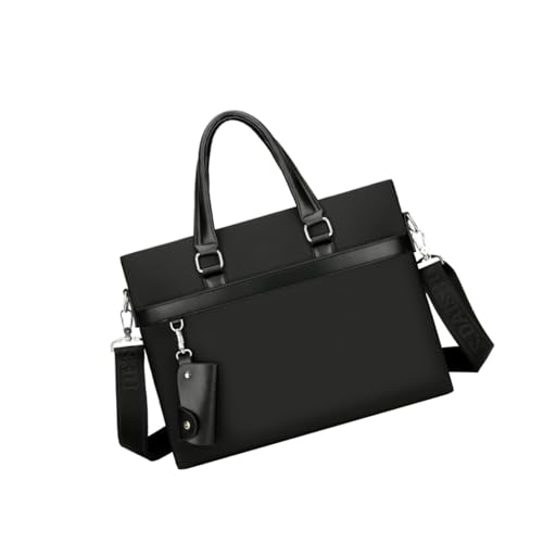 UxicRuya Herren Aktentasche Business Oxford Tuch Notebook Schultertasche für die tägliche Reisearbeit, Schwarz von UxicRuya