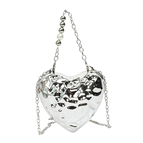 UxicRuya Herzform Satchel Crossbody Tasche für den täglichen Gebrauch Datum im Freien, Silber von UxicRuya