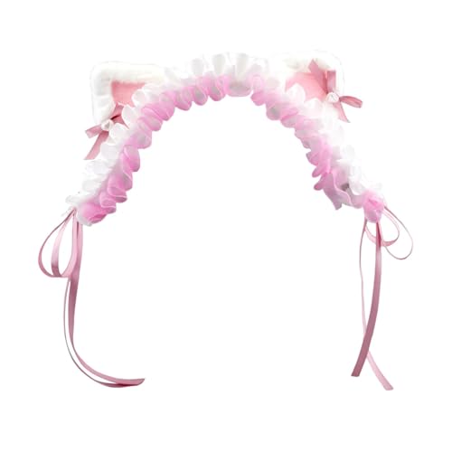 UxicRuya Lolita Stirnband Süßes Spitzenhaarband für Geburtstag Karneval, Rosa von UxicRuya