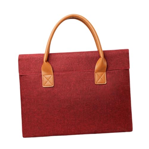 UxicRuya Männer Frauen Aktentasche Business wasserdicht verschleißfest praktische Trendige Handtasche, 34x26x4 cm Rot von UxicRuya