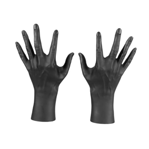 UxicRuya Männliche Hand Schaufensterpuppe Modell Ringe Organizer Skulptur DIY Handwerk Handwerk Halloween Fake Hands Schmuckhalter für Wohnheimzimmer, Schwarz von UxicRuya