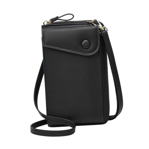 UxicRuya Mini Crossbody Bag Shopping PU Reißverschluss tragbare Trendige Umhängetasche, Schwarz von UxicRuya