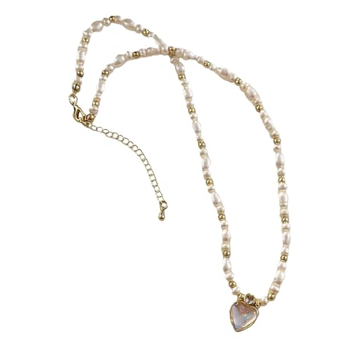 UxicRuya Modische Halskette, Schmuckzubehör, Anhänger, Kette, Perlenkette, für Den Täglichen Strandgebrauch, Herz von UxicRuya