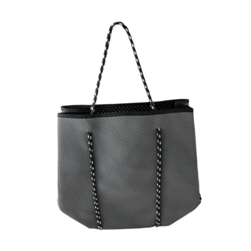 UxicRuya Neopren Tasche Strand Tote Tasche mit Innen Tasche Pool Tasche Handtasche mit Löchern für Reisen, Grau von UxicRuya